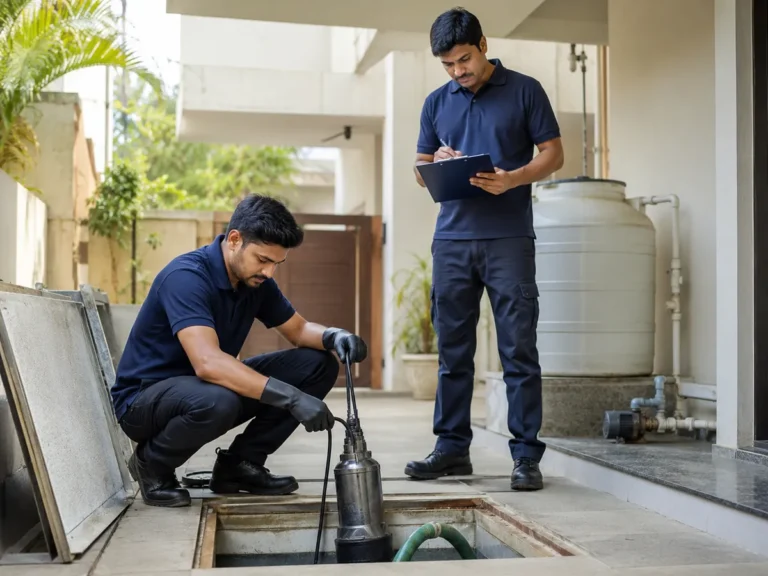 Utility Area Water Tank Cleaning