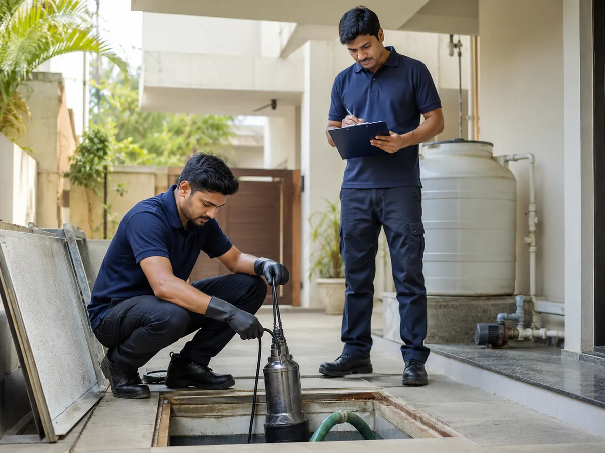 Utility Area Water Tank Cleaning