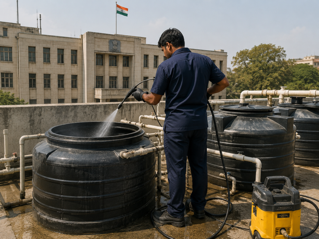 Government office water tank cleaning